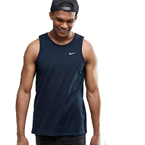 Nike Mens Athletic Training Gym Vest Tank Top, S, Navy Blue
