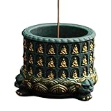 Incense Burner – Buddha Handmade Spiritual Home Decor | Coil Incense Stick Holder Pot for Meditation and Relaxation | Wealth and Good Luck Altar Accessory for Indoor Outdoor Bedroom Office