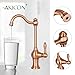 Akicon Kitchen Water Filter Faucet, Brass Body 100% Lead-Free Drinking Water Faucet Fits Most Reverse Osmosis Units or Filtration System, Non-Air Gap, Cold Water Only (Copper)