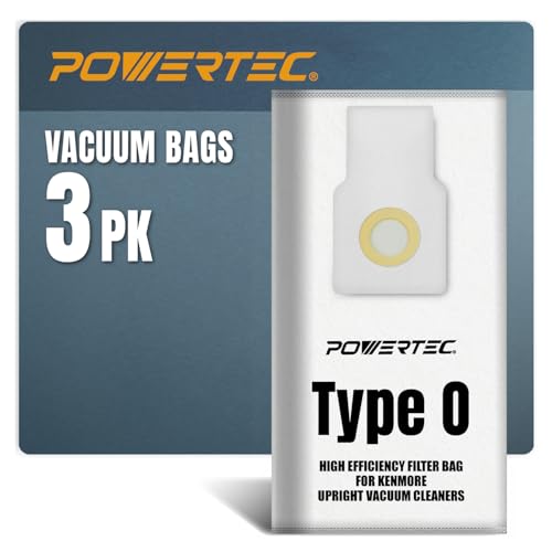 Image of POWERTEC 53294 Type O Vacuum Bags 3 Pack for Kenmore Upright Vacuum Cleaners, Replacement Dust Bag for Upright Vacuums 31140, 31150, BU1005, BU1018 (75060)
