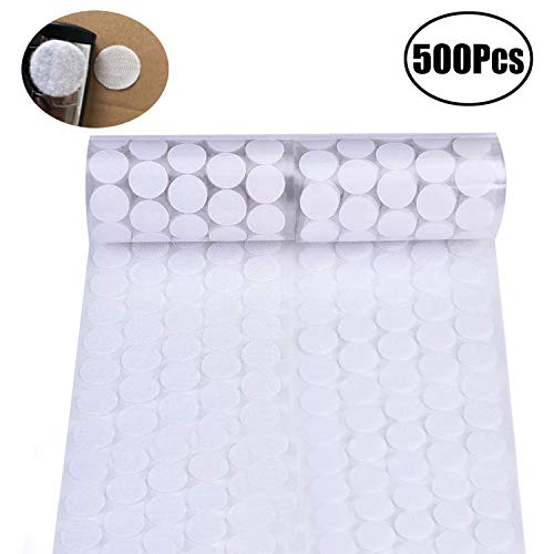 JZZJ 500 Pièces Crochet et Bandes de Collant Points Arrière Pièce Boucle, Blanc