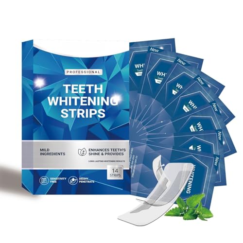 Teeth Whitening Strips 14 Strips - Teeth Stain Remover Safe for Enamel, Dental Whitening Strips for Coffee, Smoking, Tea & Wine Stains, for a Confident White Smile, Non Sensitive Tooth Whitening