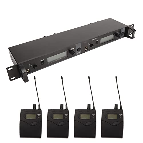 Sistema de Monitor de Fone de Ouvido Sem Fio, 4 Bodypacks UHF Reduz a Distorção Sistema de Monitoram