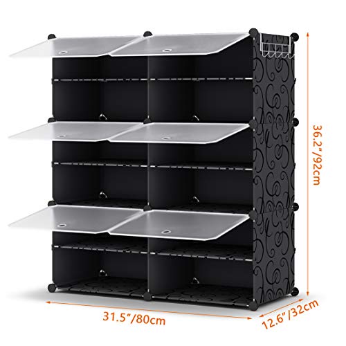 Homidec Shoe Rack Organizer, 6 Tier Shoe Storage Cabinet 24 Pair Plastic Shoe Organizer Shoe Shelves For Closet Hallway Bedroom Entryway #TOP5