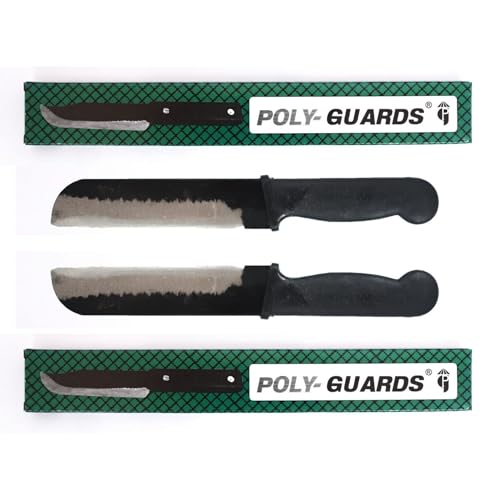 Image of POLYGUARDS Stainless Steel Kitchen Knives Set, Small Lightweight Round Edge, Black Handle, Pack of 2