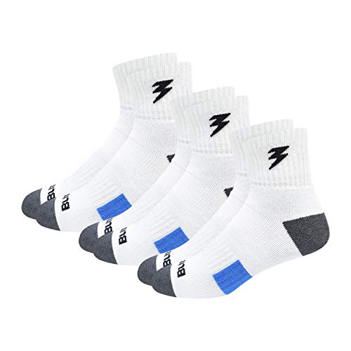 Image of BLITZSOX CRICKET PRO Men's Cotton Blend Hi-Performance Professional Cricket Socks Extra Thick & Durable Quarter Length Socks (Size UK 7-11, White) - Pack of 3