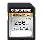 Gigastone Carte Mémoire SDXC 256 Go, 4K Pro Série, Vitesse de Transfert allant jusqu'à 100 Mo/s. Compatible avec Caméra Canon Nikon Sony Caméscope, A1 V30 UHS-I Classe 10 pour 4K UHD Vidéo