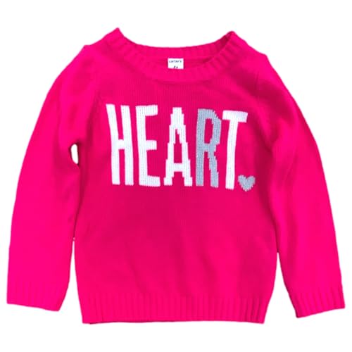 Carters Infant & Toddler Girls Hot Pink Heart Valentines Day Sweater