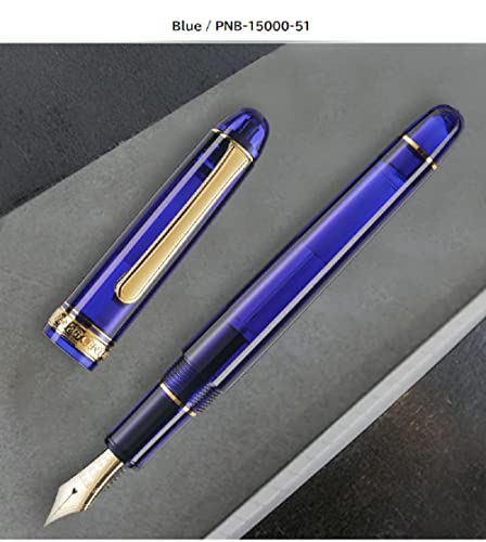 platinum fountain pen 3776 century soft fine point chartres blue pnb-15000-51-sf with kanji love sticker