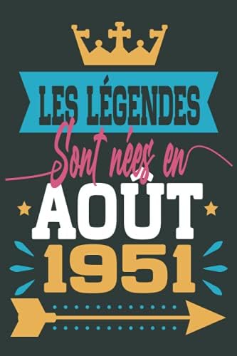 Les Legendes Sont Nees En Aout 1951 Cadeau Anniversaire 70 Ans Homme Femme Maman Papa Cadeau