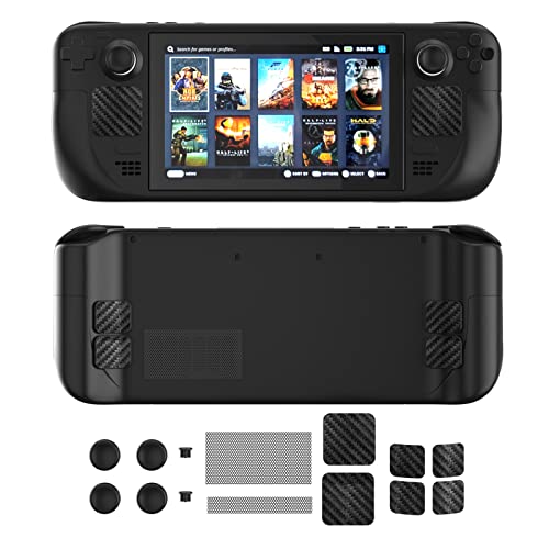 Image of Steam Deck Accessories, Steam Deck Touch Protector, Steam Deck Dust Plug, Steam Deck Silicone Thumb Grip Caps, Vent Dust Filter Cover with Trackpads Skins - 9 in 1