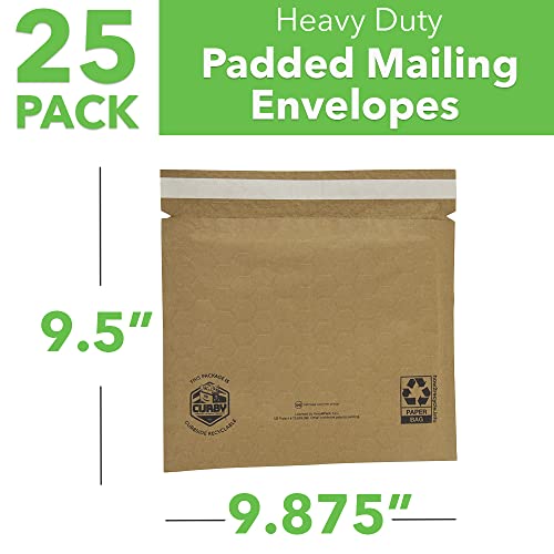 Image of CURBY 100% Curbside Recyclable Mailer, 9.875 inch x 9.5 inch, 25-Pack