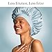 Kitsch XL Satin Bonnet for Sleeping - Softer Than Silk Bonnet For Sleeping Women - Secure Fit, Adjustable, Night Cap For Curly & Textured Hair - Prevents Breakage, Tangles & Thinning - Haze Blue