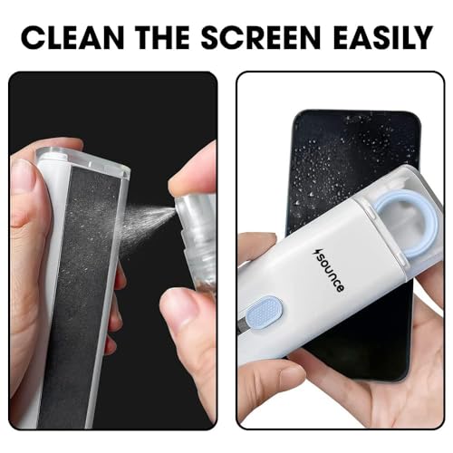 Image of 7-in-1 Electronic Cleaner Kit with Brush for Gadgets, Keyboards, Cameras | Multifunctional Laptops and Screens Cleaning Tools | Portable and Durable Electronic Cleaning Set - White & Blue