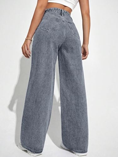 Image of TAGAS Women's High Waisted Wide Leg Jeans - Baggy Denim Pants, Loose Fit Casual Straight Leg Pant for Girls & Womens