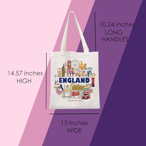 England Tote Bag United Kingdom Gift Moving to England Gift England Souvenir Gift British Travel Gift (England Tote) - Image 2