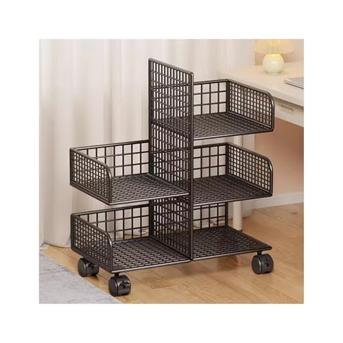 Étagère de rangement à bord table mobile avec bacs inclinés pour attraper vos manuels