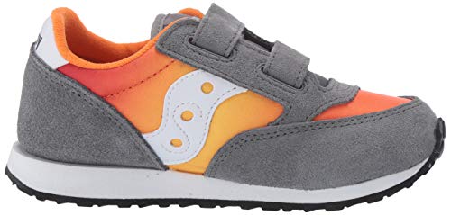 Saucony Unisex-Child Baby Jazz Hook & Loop Seasonal Sneaker, Grey/Orange Fade, 4.5 M #TOP5