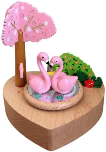 Wooden Animal Ferris Wheel Music Box, Personalized Wooden Musical Toy, Valentine's Gift for Couple, Rotating Wind-Up Decor, Collectible Mechanical Musical Box, Timeless Gift