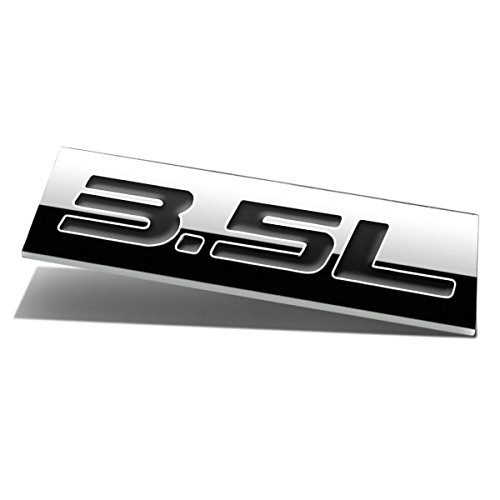 Auto Dynasty Chrome Finish Metal Emblem 3.5L Badge, (Black Letter)