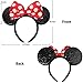 UNSPAZ Mouse Ears Headbands, Sequin Mouse Ears for Women Girls Boys, Shiny Bow Headband for Cosplay Costume Party Decorations Hair Accessories (Polka Dots)