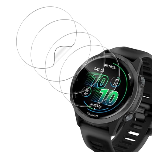 ELYCO Protection Écran Compatible avec Garmin Forerunner 570 42mm, 4 Pièces HD Protection D'écran en TPU Flexible, Sans Bulles, Sensible au Toucher, Couverture Complète Films de Hydrogel