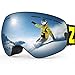 Zionor X Ski Snowboard Snow Goggles OTG Design for Men Women with Spherical Detachable Lens UV Protection Anti-Fog