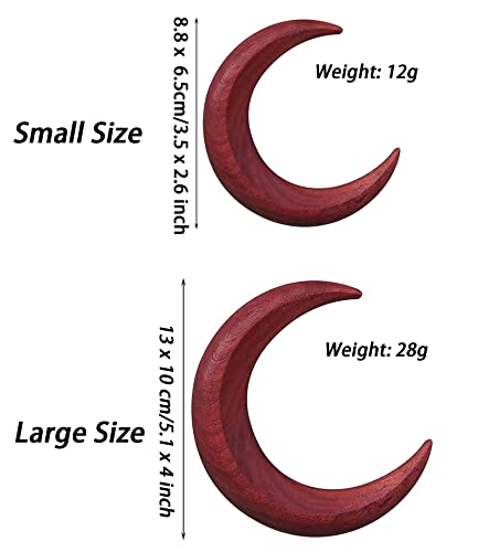 Blnene Hand Carved Crescent Moon Hair Fork For Women, Moon Barrette Hair Stick, Meniscus Shaped Hair Stick Hair Pin, Moon Hairpin Wooden Moon Barrettes For Thick Long Hair (3.5 Inch, Red) #TOP4