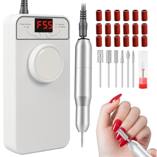 Professional Nail Drill Electric File, GEEZO 55000RPM Portable Cordless Nail
