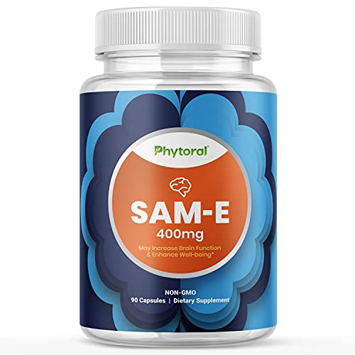 Pure Sam E Vitamin Supplement - Sam-E 400mg Memory Supplement for Brain Support Mood Boost Joint Health and Liver Support - Brain Boost Nootropic Supplement and Natural Stress Relief Supplement