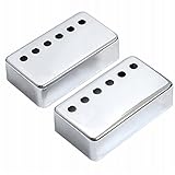 Aus metalllegierung Musiclily Metall Pickup Covers Set Tonabnehmerkappe für Humbucker E-Gitarre, Chrom(2 Stück)