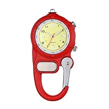 JewelryWe Men Women Clip-on Quartz Watch Backpack Fob Belt Watch Luminous Mini Microlight Pocket Watch for Rock Climbing Doctors Nurses Outdoor Activities for Mothers Day