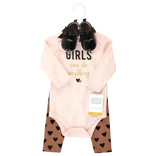 Image of Hudson Baby Unisex Baby Cotton Bodysuit, Pant and Shoe Set