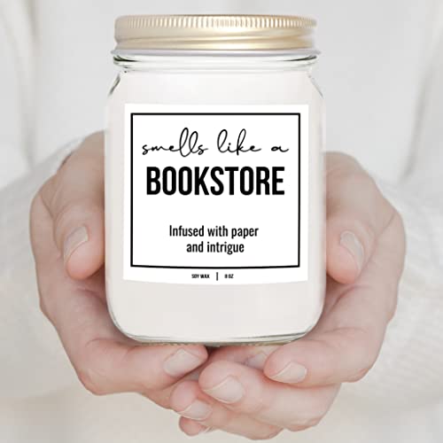 Younique Designs Bookstore Candle - Soy Candles For Home Scented Book Lovers Gifts, Funny Book Candles Gifts For Women, 8 Oz, Gifts For Book Lovers Scented Candles #TOP3