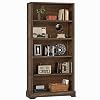 TVU 5-Tier Solid Wood Book Shelf, Floor Standing Bookcase, 65″ H × 31.5″ W × 11.8″ D Bookshelf, Farmhouse Style Book Case with Arched Base, Suitable for Living Room, Study, Office, Walnut