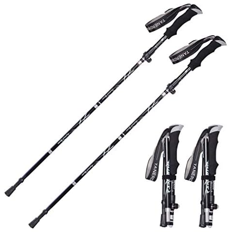 LORYLOLY Trekking Poles 1 Pair, 51" 0.5LB Ultra Lightweight Durable Walking Staff, 2 Pack Anti Shock Adjustable Length Small Package Size Folding Stick, Outdoor Hiking Climbing Walking Travelling Cover