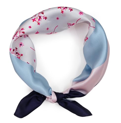 Image of Satin Silk Small Square Scarf for Women, Printed Soft and Comfy Neck Head Tie Scarf Bandana