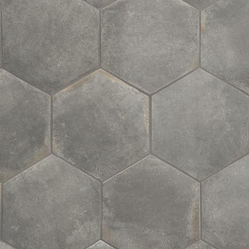 Merola Tile D'Anticatto Hex Notte 11" x 12-3/4" Porcelain Floor
