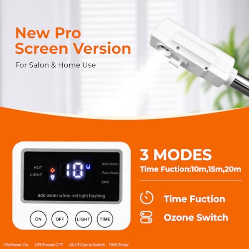 Image of Professional Facial Steamer for Estheticians, Hot Mist & Timer Function, Vaporizador Facial Professional Steamer On Wheels for Home Use & Spa Salon Skin Cleasning
