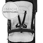 Hauck Universal Sitzauflage für Buggys, Kinderwagen, Fahrradanhänger, Baumwolle, Atmungsaktiv, Weich, Einfache Befestigung ,Sommer & Winter, Hellgrau