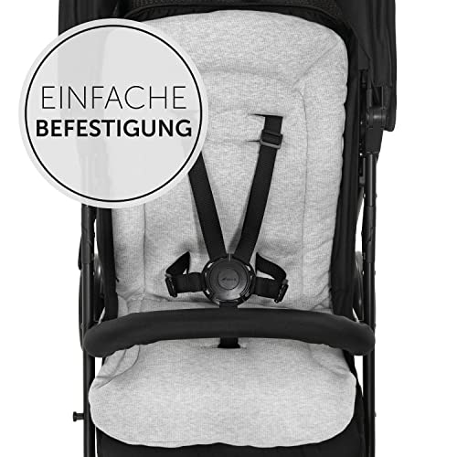 Hauck Universal Sitzauflage für Buggys, Kinderwagen, Fahrradanhänger, Baumwolle, Atmungsaktiv, Weich, Einfache Befestigung ,Sommer & Winter, Hellgrau