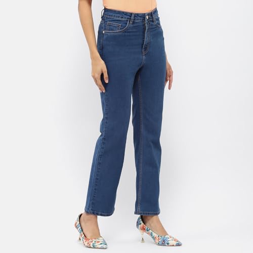 Image of Madame Solid Wide Leg Jeans