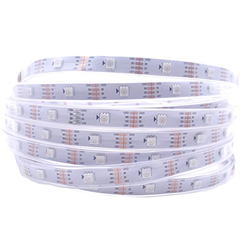 Image of DC 5V WS2813 Led Strip Light Dual Signal Individually Addressable 5m 30 LEDs WS2812B Updated Black White PCB (White PCB IP67, 5M 30LED /M)