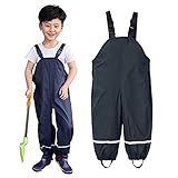 【Kinder Regenhose】Stil und Modedesign machen Ihre Kinder attraktiver. Die Outdoor-Matschhose ist durch den Schnitt ideal, um sie an kalten Tagen mit warmer Unterwäsche zu kombinieren. Die reflektierenden Details an dem Regenanzug sorgen außerdem dafür, dass Ihr Kind auch von weitem gut sichtbar ist. Das leichte Material der Regenkleidung bleibt auch bei Kälte angenehm weich und bietet höchsten Tragekomfort.Das ideale Geschenk für den Prime Day.