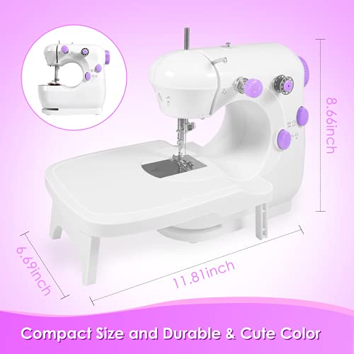 Sewing Machine, Portable Sewing Machine With Built-In Stitches, 2-Speed Mini Sewing Machine With Extension Table, Suitable For Beginners, Best Gift For Kids Women Household Space Saver Safe Sewing Kit #TOP2