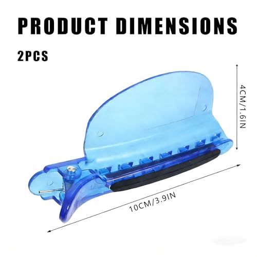 Pinzas separadoras para cabello, 2 piezas, color azul miniatura 3