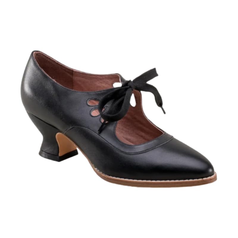 Damen Mary Jane Lace Up Geschlossene Runde Zehe Vintage Heels Gatsby 1950er Pumps 1920er Jahre Viktorianische Retro Schuhe Elegant Und Bequem Tanzschuhe