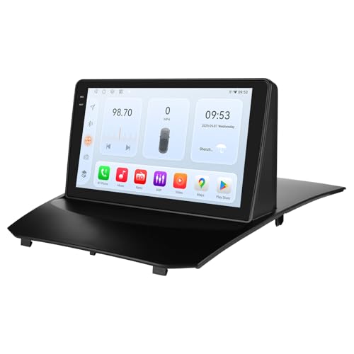 Android 14 Qualcomm - Radio de Coche para Ford Fiesta 2009-2017, Pantalla táctil QLED de 9 Pulgadas con CarPlay Android Auto, 8 núcleos 4 + 32 GB navegación GPS con Bluetooth 5.4 WiFi 4GLTE