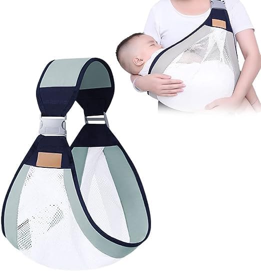 KIDINGTON Mesh Baby Wrap Carrier Belt – Adjustable Baby Sling with Thick Shoulder Straps | Breathable Newborn Baby Carrier from Birth | Comfortable Baby Wrap for Outdoor & Daily Use-image-49