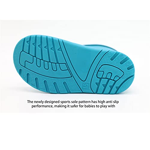 EnJoCho 1 to 10Years Little Kid Easy On Rain Shoes Boots for Toddler Kids Short Rain Boots Lightweight Rainy Day Shoes (Blue, 12 Little Child)3